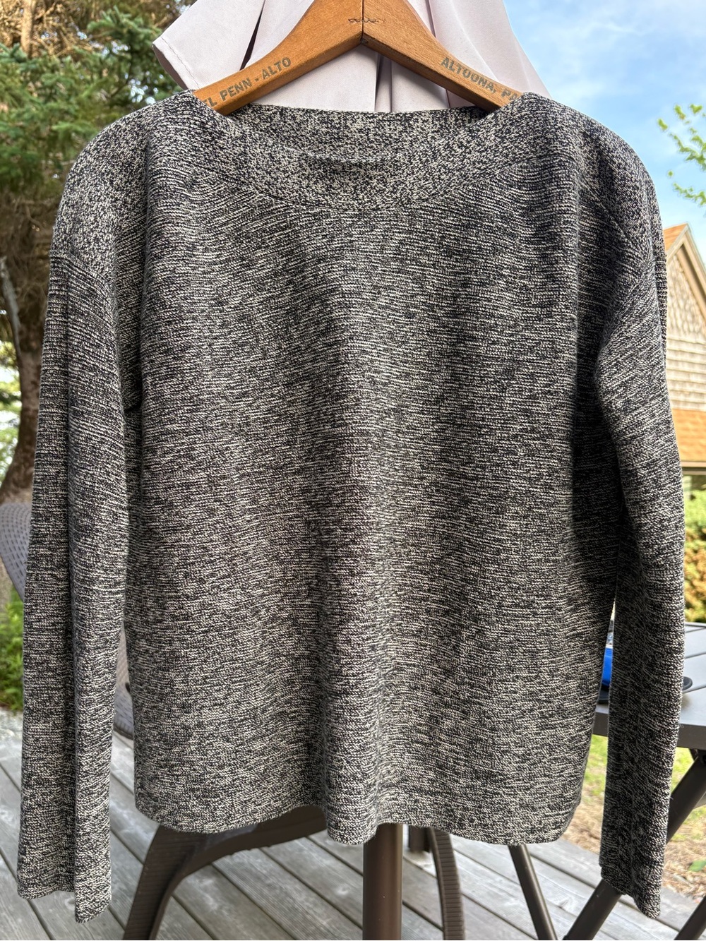 Eileen Fisher Organic Cotton Blend Marled Boatneck Sweater